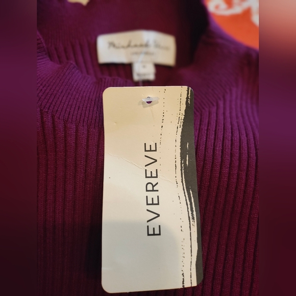 NWT Michael Stars Plum Ribbed Sleeveless Mock Turtleneck - Picture 5 of 5